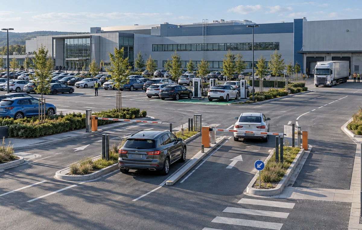 Car Parking Access Control System for a mixed-use factory parking lot