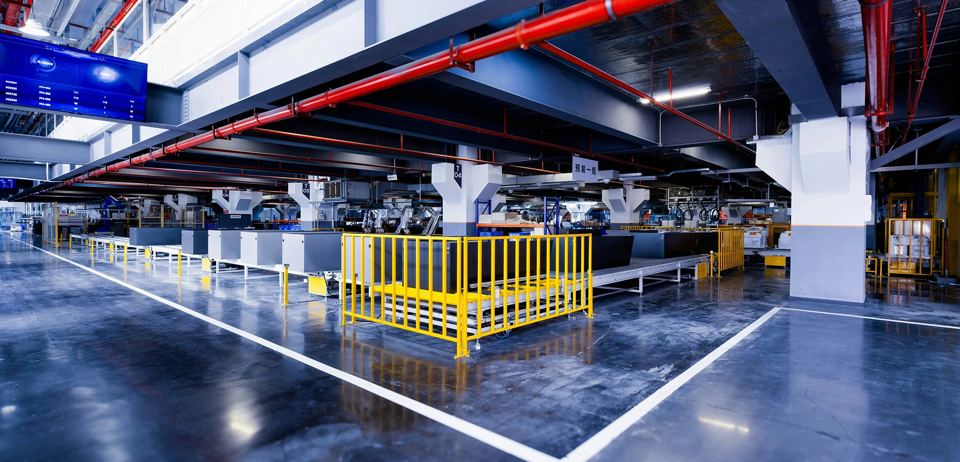 Secure restricted area zoning and cleanroom airlock containment pathways inside a modern industrial manufacturing plant.
